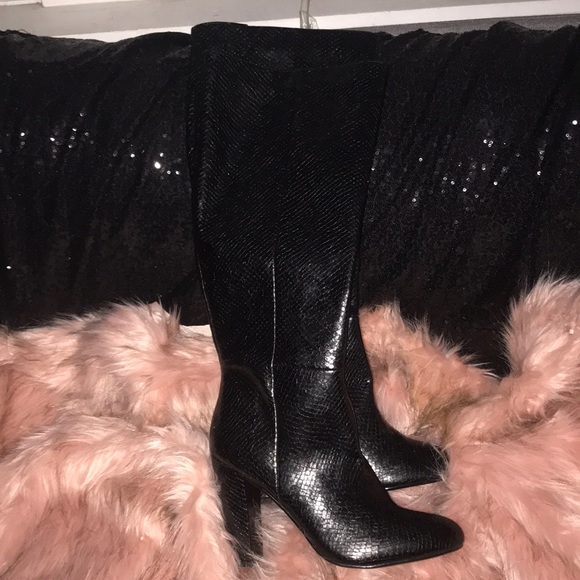 Vegan Leather Embossed Boots (NWT) - Picture 6 of 6